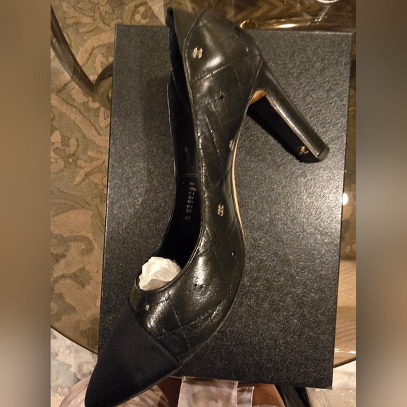 Chanel Leather Pumps Black & Black  CC Charms All Over  Authentic Retail $3,250 - Picture 4 of 9